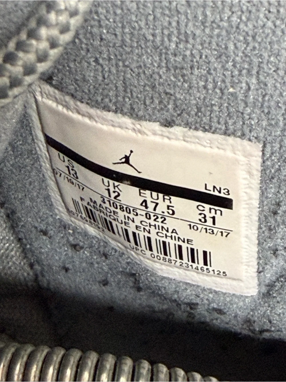 Jordan Air Jordan 10 Retro Cool Grey Shoes Mens Size 13 Sneakers 310805-022